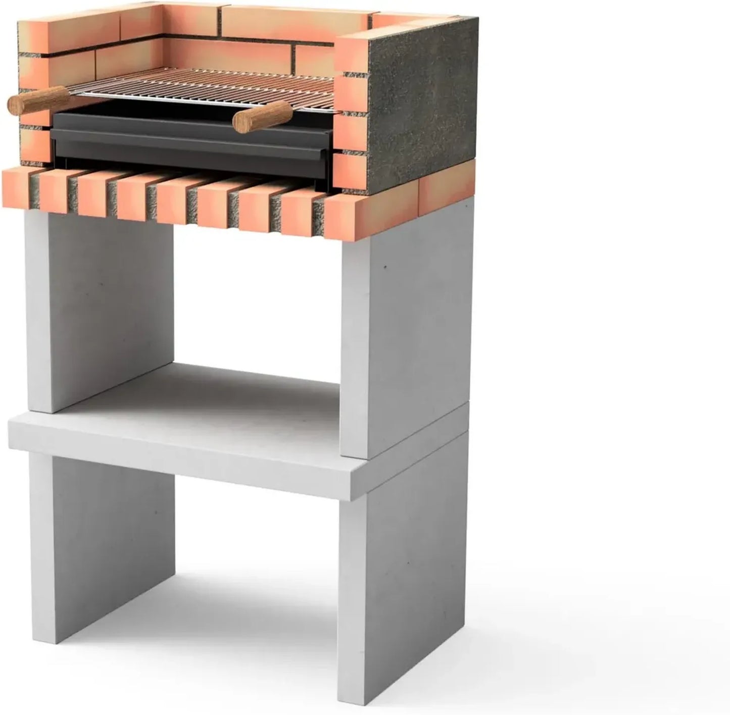 MOVELAR - Barbecue en béton réfractaire pour bois et charbon Niza/Zon Plus – Compact et élégant, idéal pour jardin