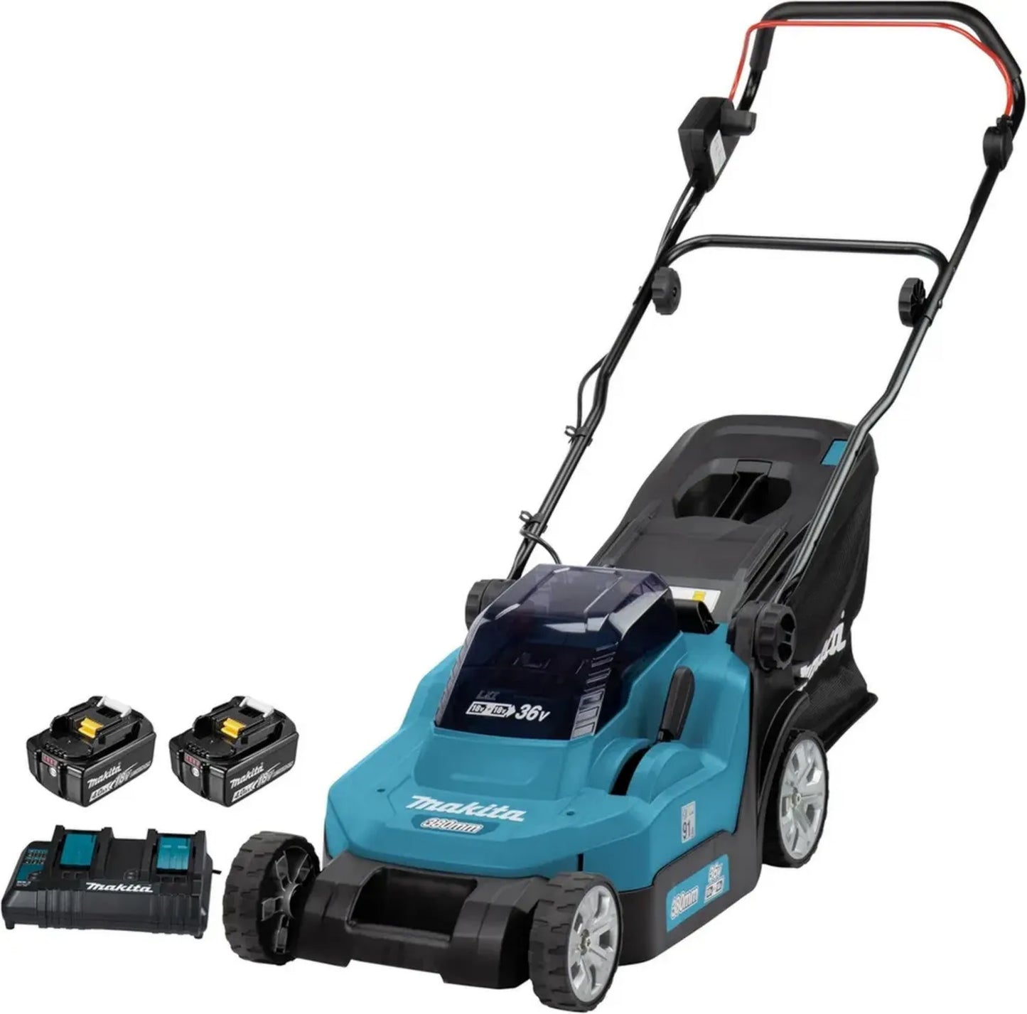 Tondeuse à Gazon Sans Fil 36V, 900W, 38 cm - MAKITA DLM382PF4 avec 4 Batteries 3.0Ah