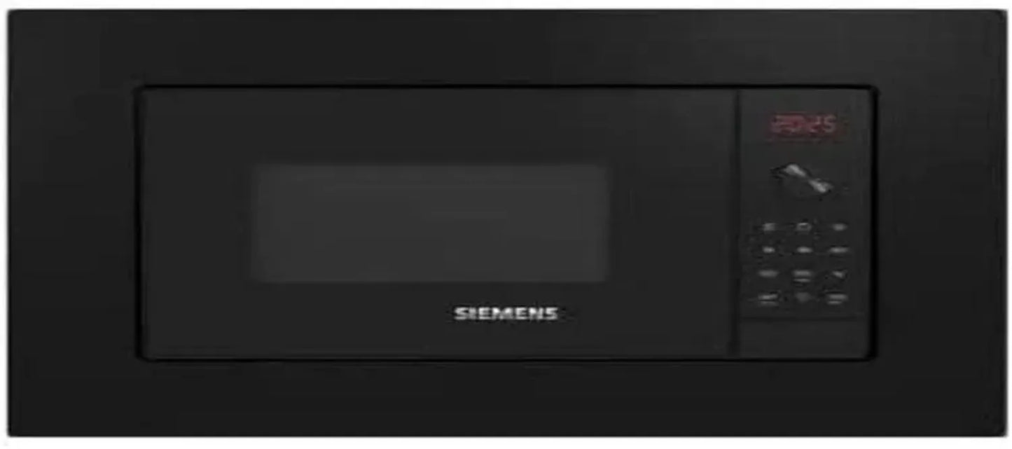 Micro-ondes encastrable Siemens 20L avec grill et LED, nettoyage humidClean, noir