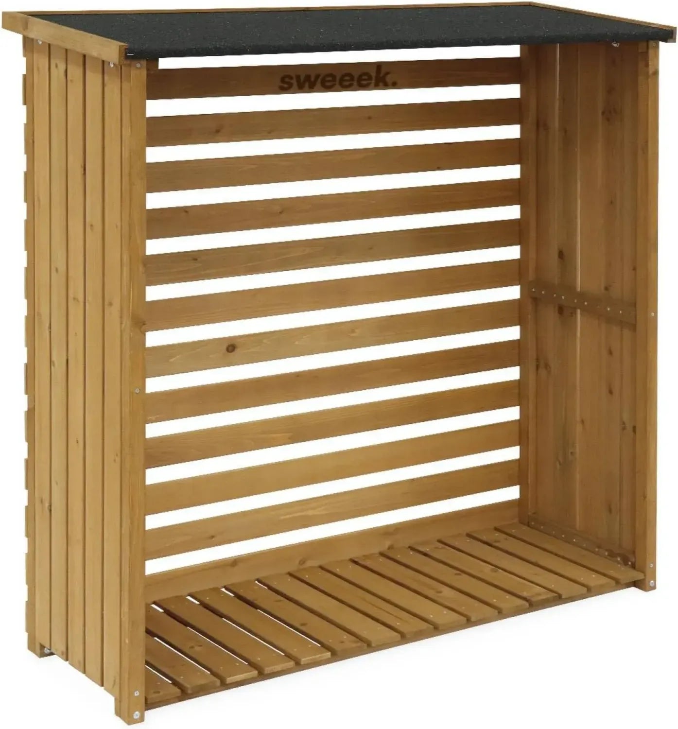Abri à Bois en Pin avec Toit et Plancher, 120x45x120cm