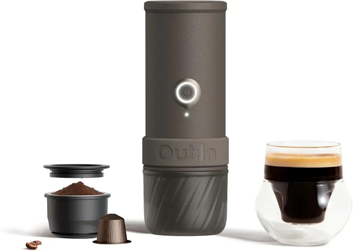 Machine à Expresso Portable Électrique, Cafetière de Voyage Compacte, Compatible Café Moulu et Capsules NS