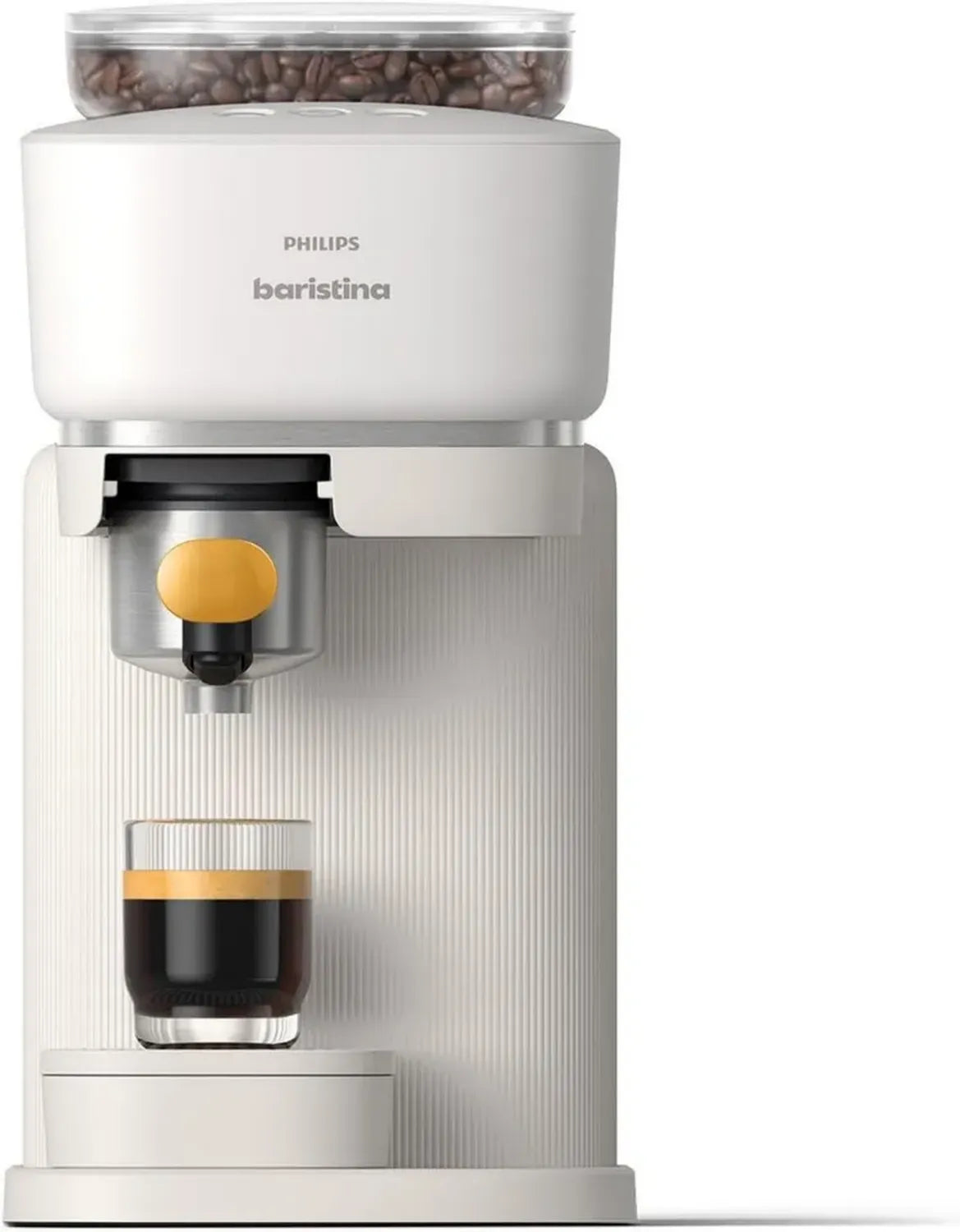 Machine à Café Expresso Philips Baristina - Compacte avec Broyeur Intégré - Pression 16 Bars - Design Élégant Blanc et Jaune