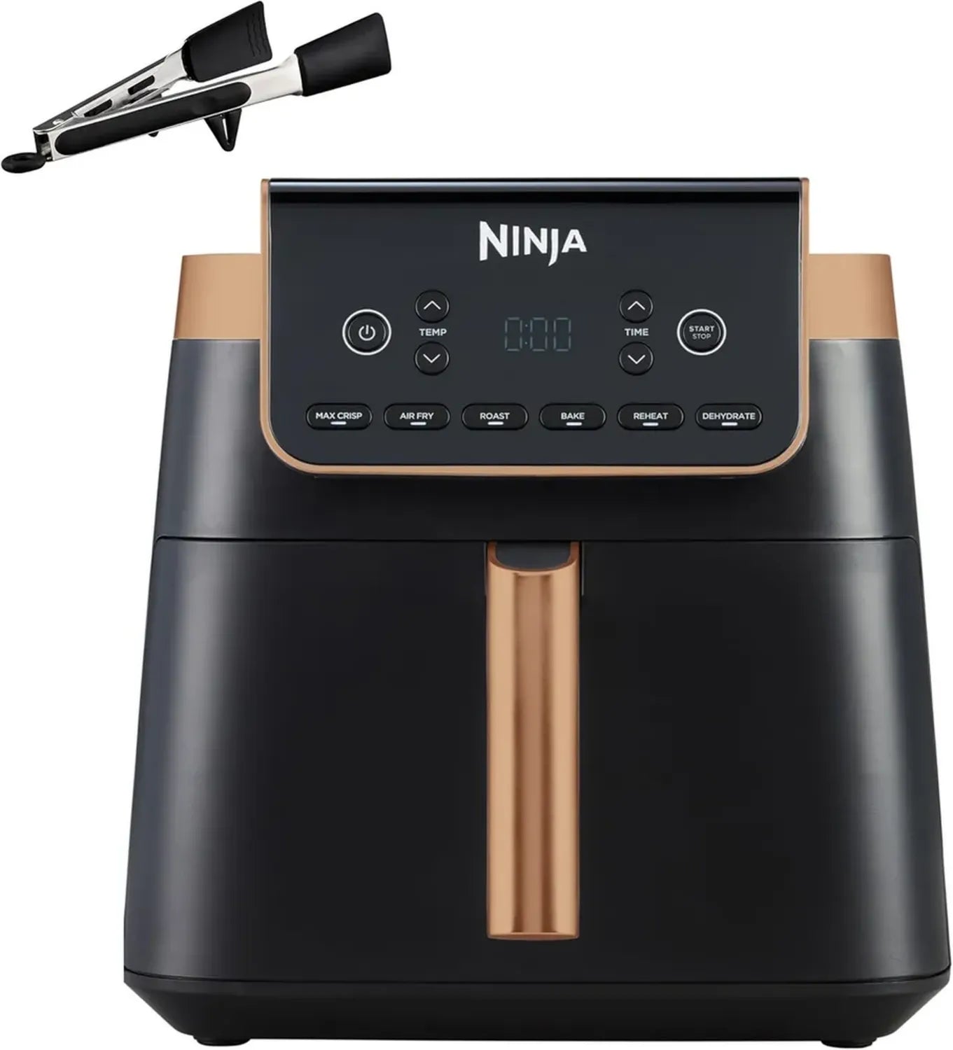 Friteuse à Air Ninja MAX PRO 6,2 L, Cuisson Multifonctionnelle Familiale, Panier Antiadhésif, Lavable Lave-vaisselle, Couleur Noir/Cuivre