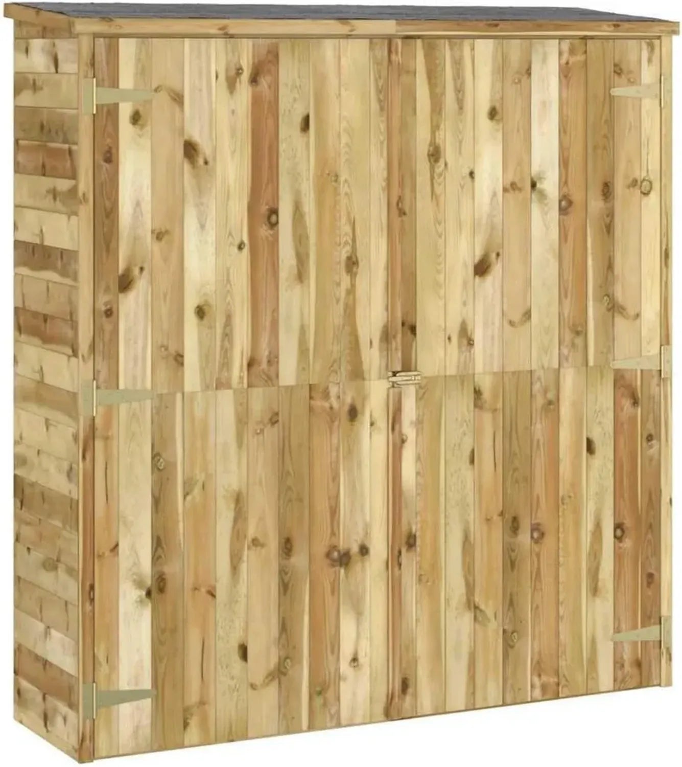 Abri de Jardin en Bois de Pin 163x50x171 cm pour Rangement Extérieur