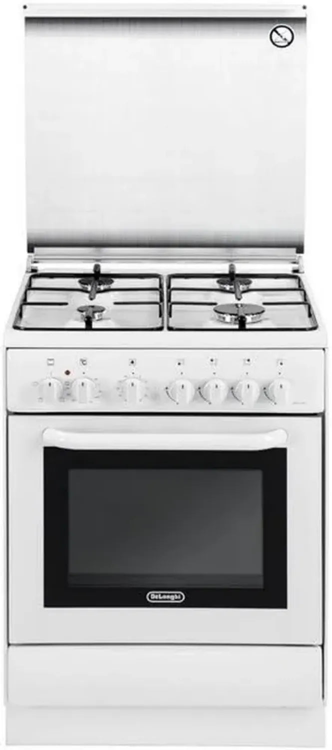 Cuisinière à gaz autonome DeLonghi DEW 664, blanc, avec four émaillé