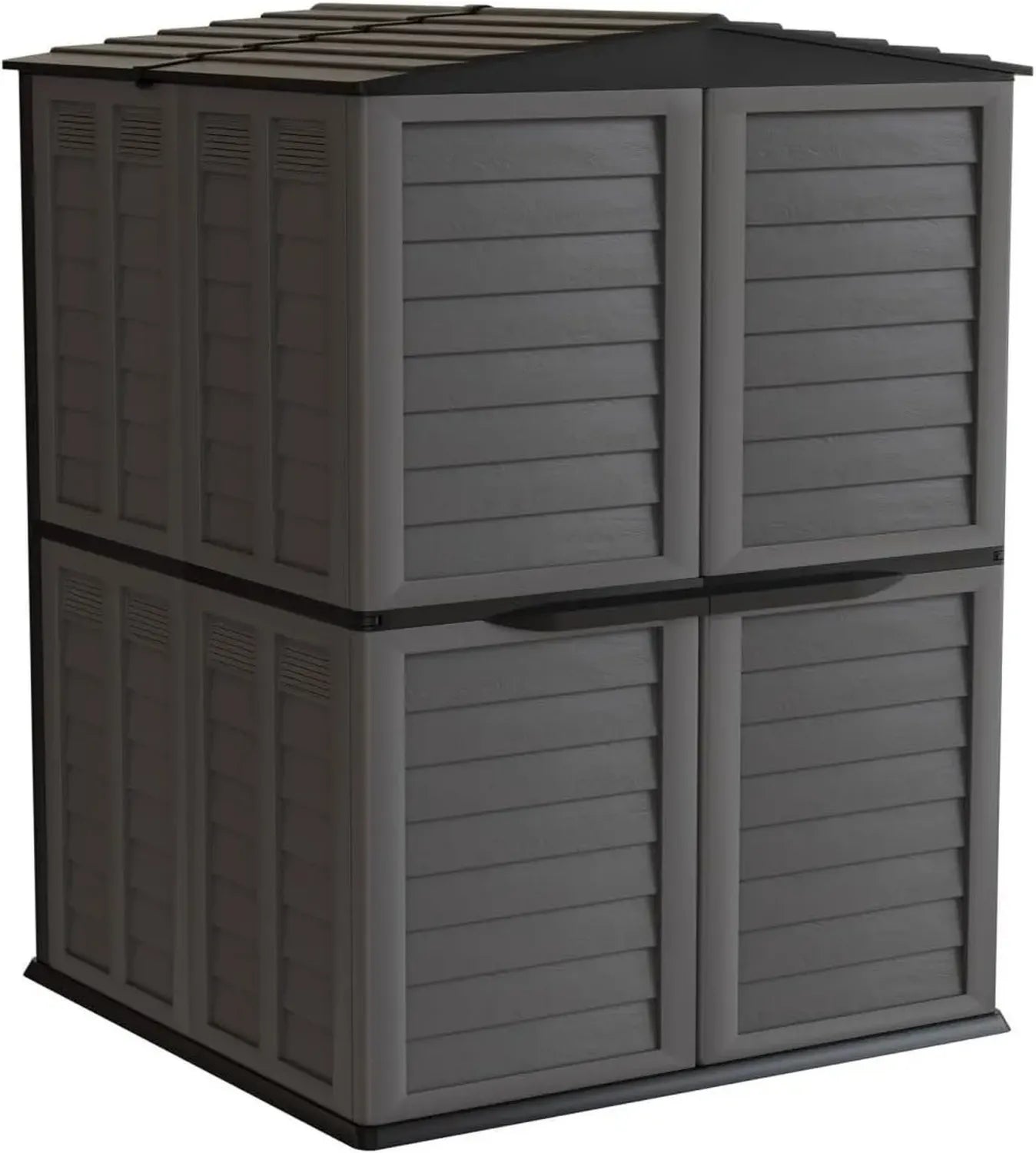 Abri de Jardin en Résine Gris Anthracite avec Plancher - 5500L, 151x208x200 cm