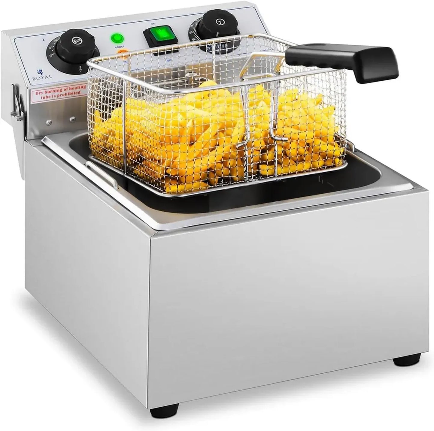 Friteuse Électrique Professionnelle 10L avec Robinet et Minuterie – Royal Catering