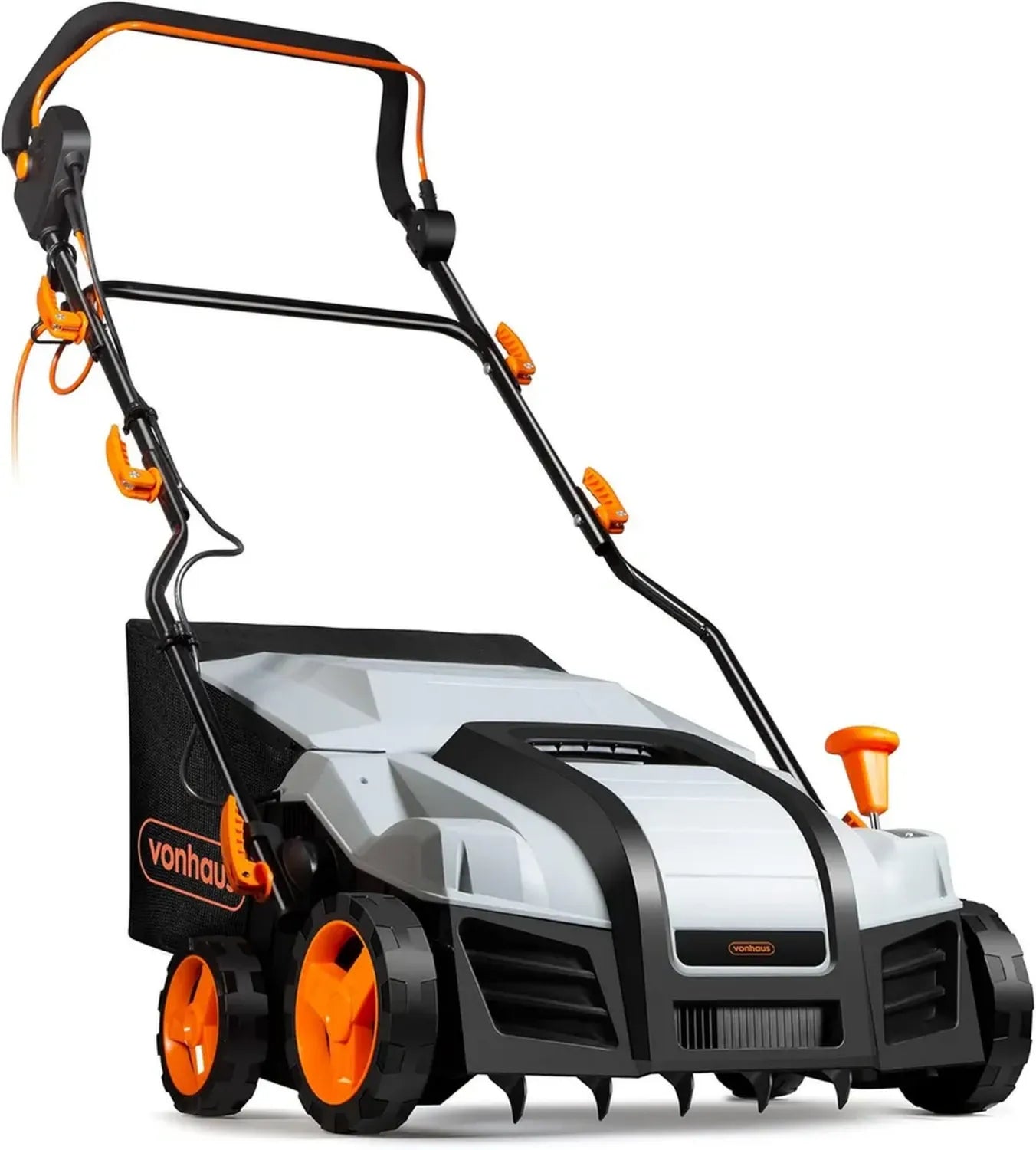 Scarificateur Électrique 1800W VonHaus pour Gazon avec Bac 55L, Réglable en Hauteur