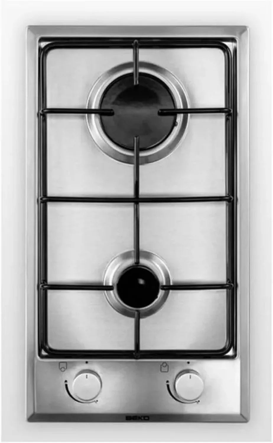 Plaque de Cuisson Gaz Beko 2 Feux - Acier Inoxydable - 29x51 cm