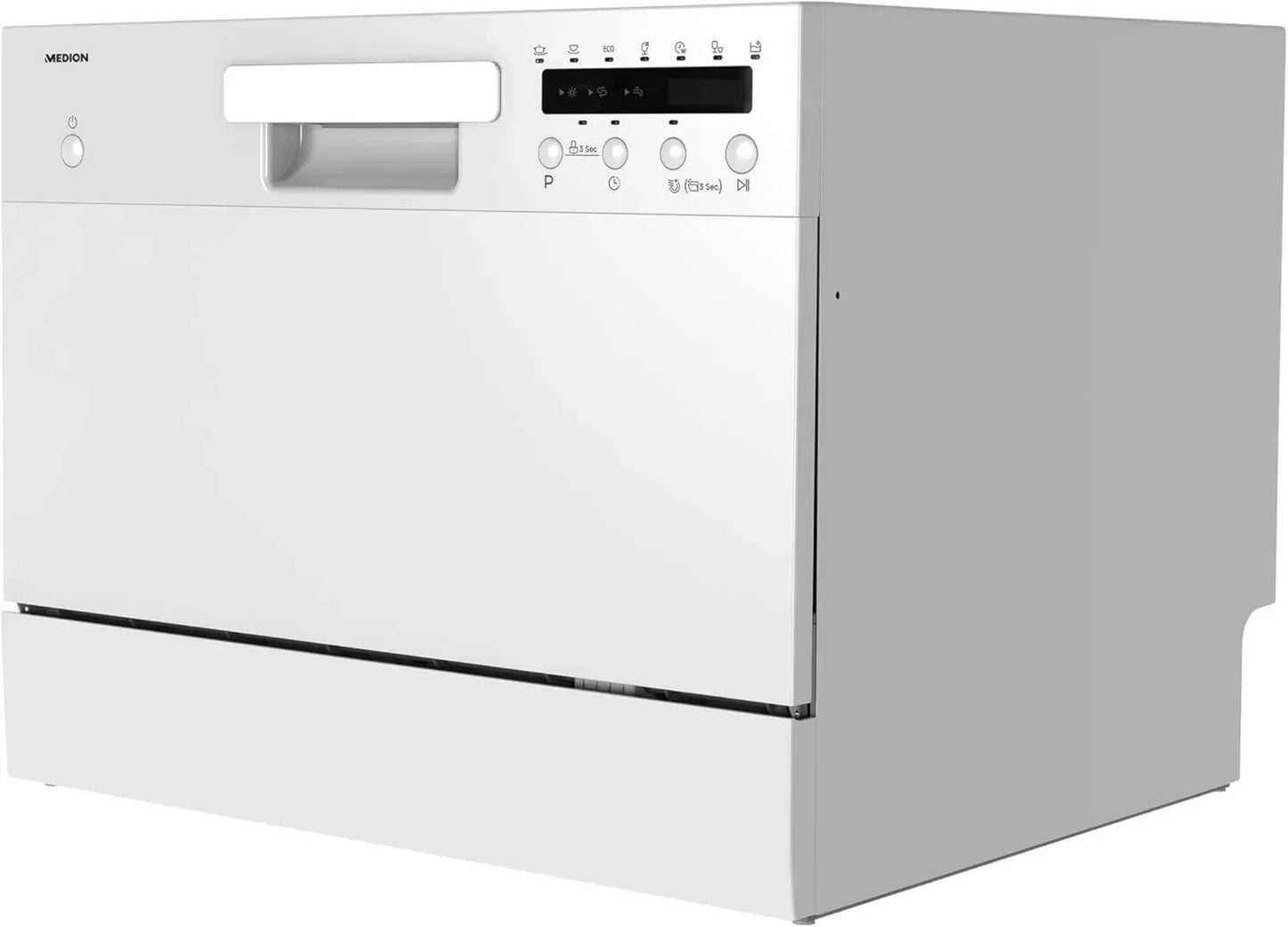 Lave-vaisselle Compact MEDION 6 Couverts, 47dB, Affichage LED, Argent