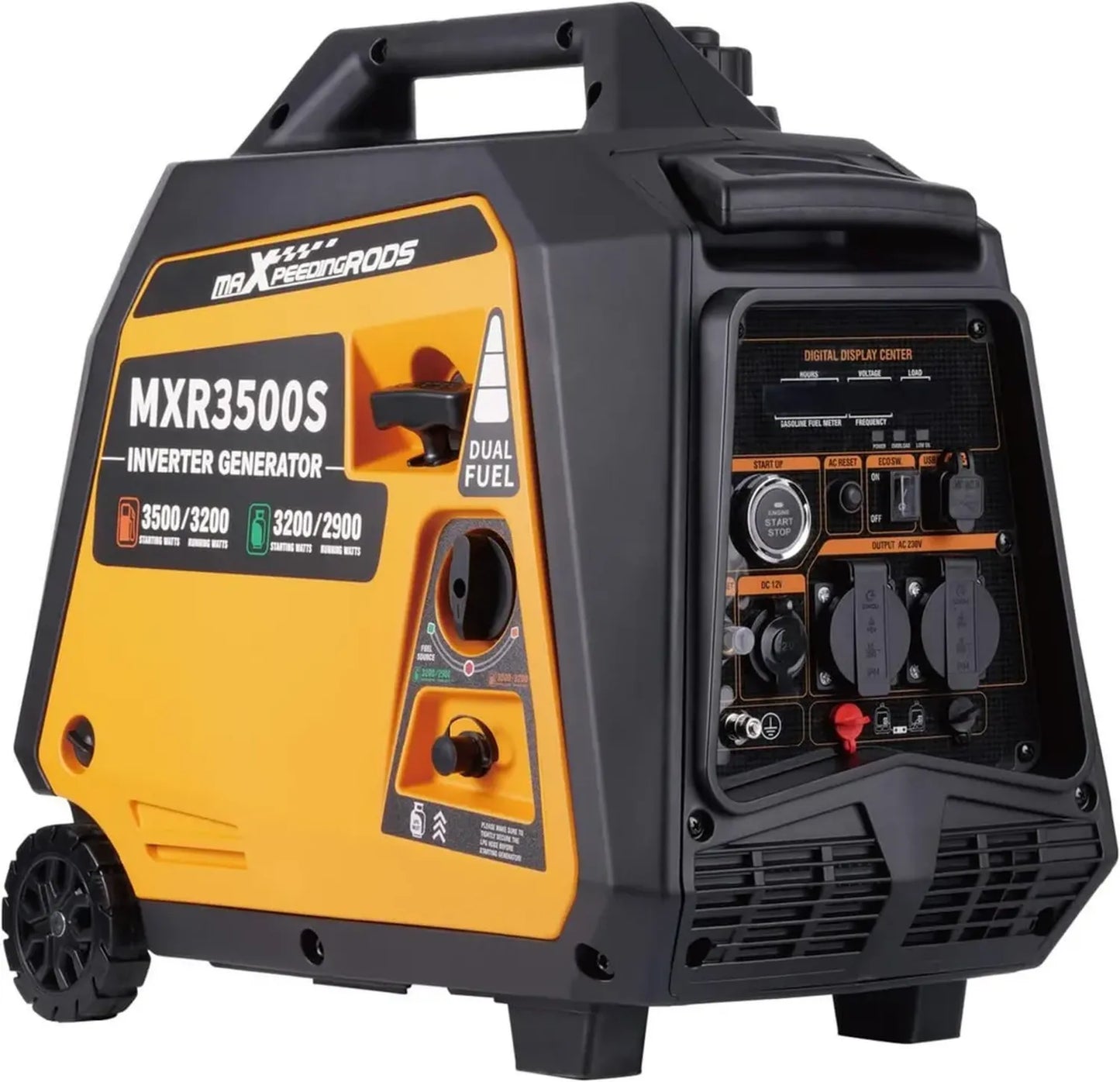 Générateur Inverter Silencieux 3500W GPL/Essence avec Démarrage Électrique, Télécommande et Ports USB