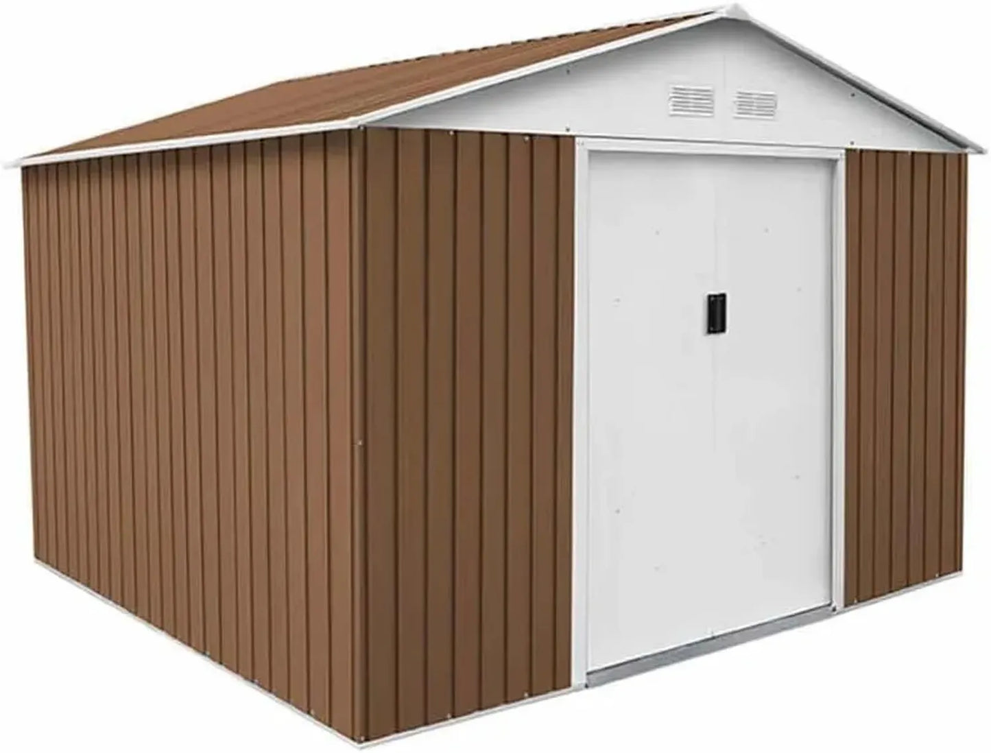 Abri de Jardin Métallique Bristol 7,74 m², 241 x 321 x 205 cm, Acier Galvanisé, Couleur Marron
