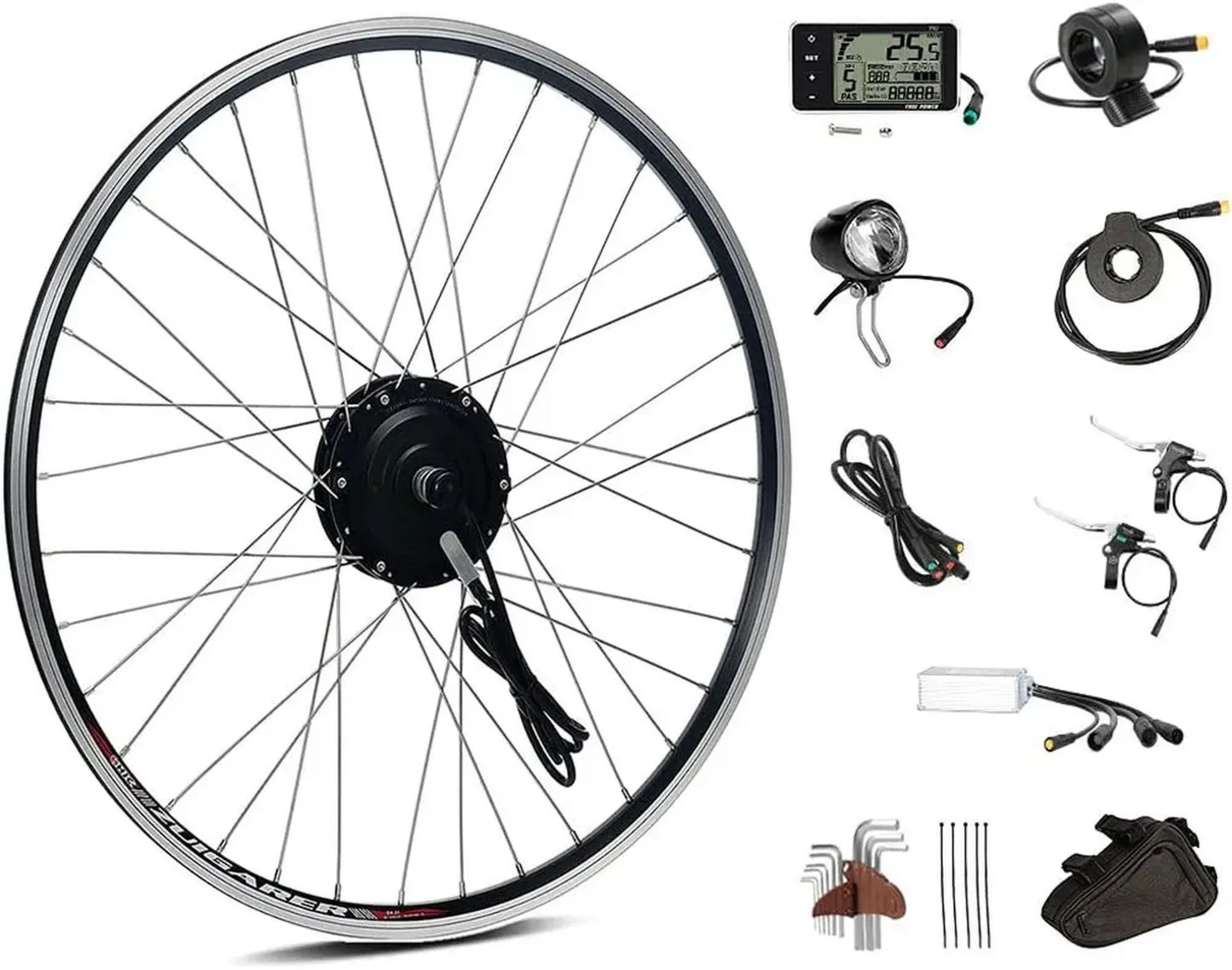 Kit de Conversion Vélo Électrique SEASON 36V 250W, Roue Avant pour Vélos 20'' à 700C