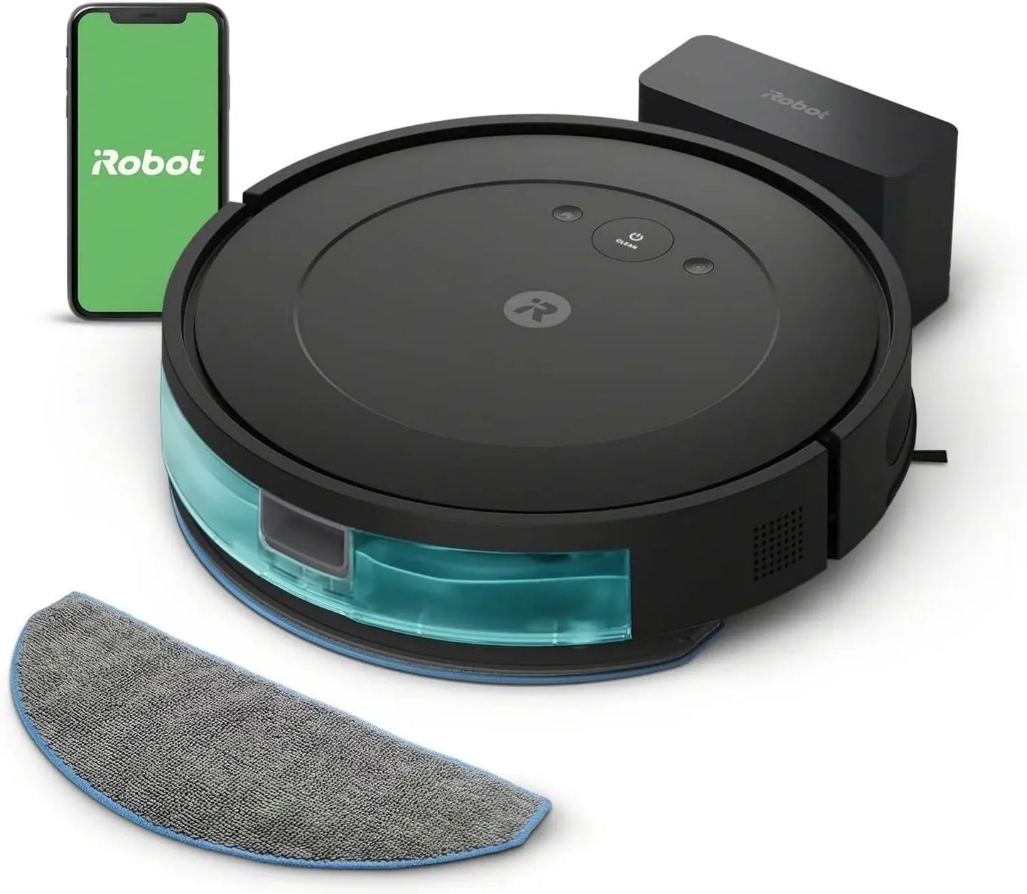 Aspirateur Robot iRobot Roomba Combo Essential Y0110 - Nettoyage 4 étapes - Connecté et Puissant - Contrôle Application ou Voix