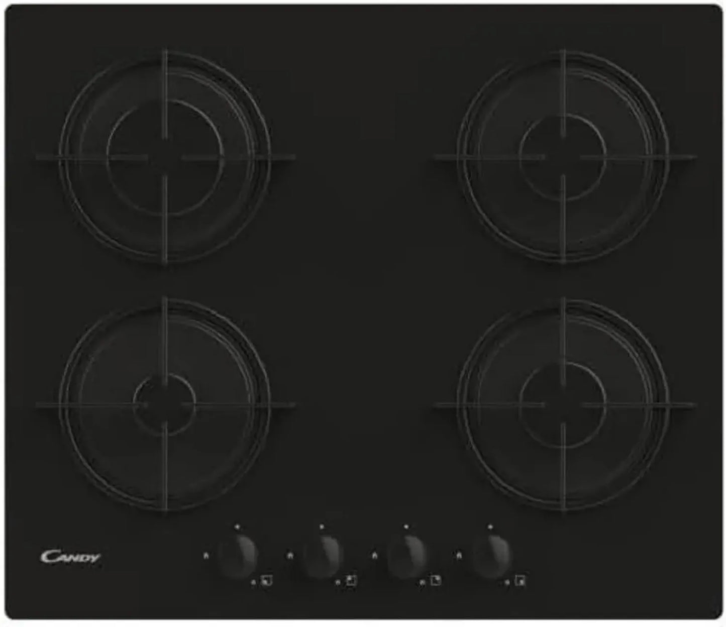Plaque de Cuisson à Gaz Candy CVW6BB - Design Noir Élégant