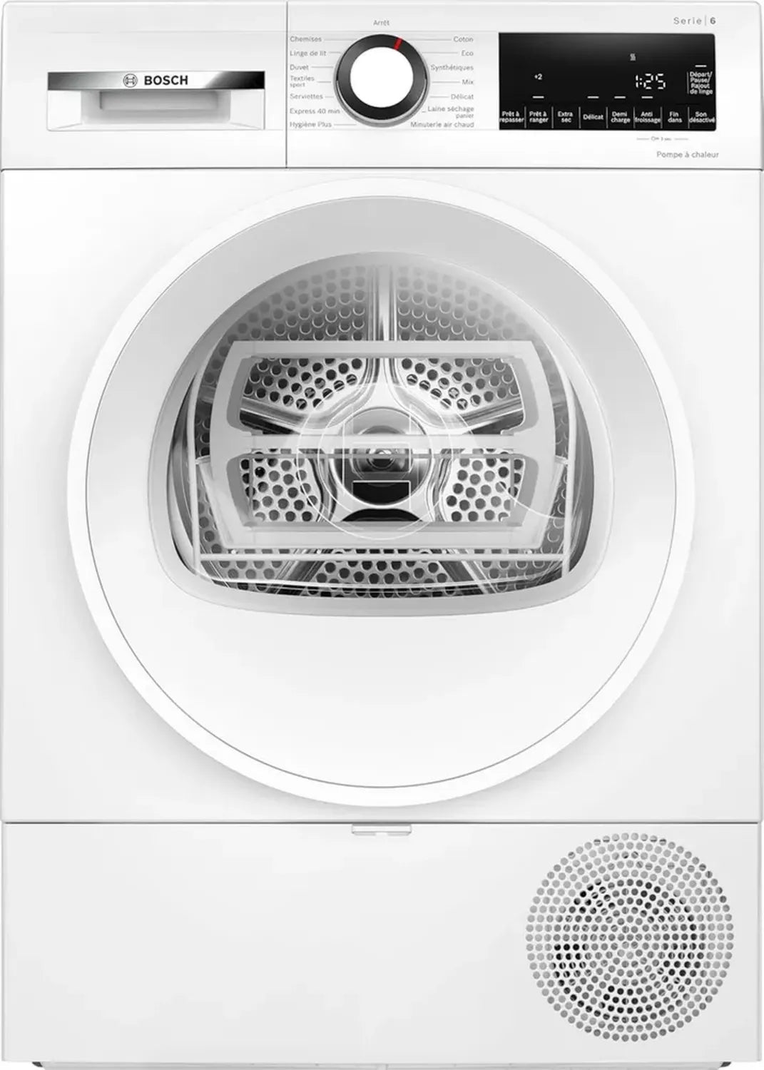 Sèche-linge Bosch Série 6 avec pompe à chaleur 8 kg - Blanc