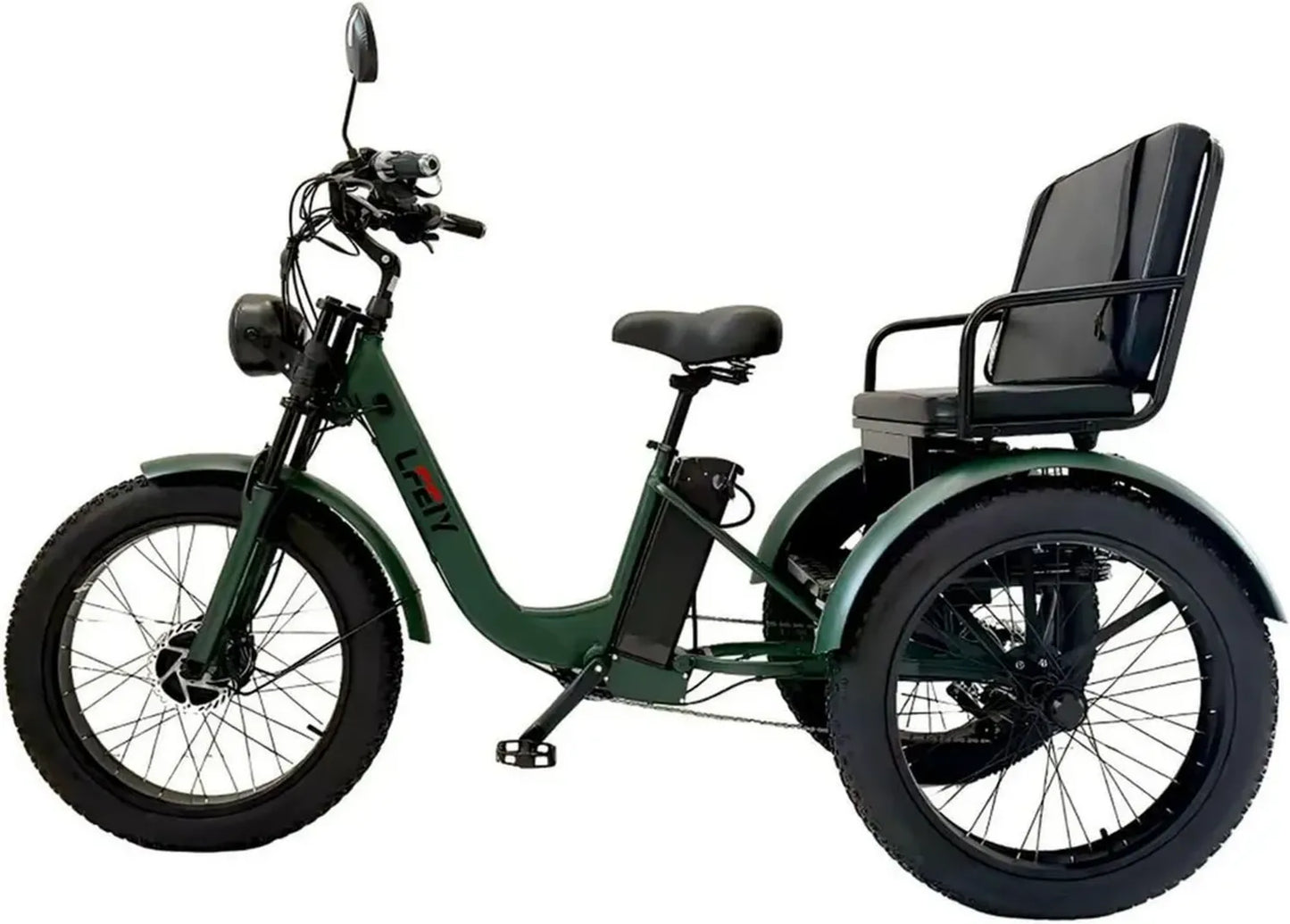 Tricycle Électrique Adulte avec Assistance, 3 Roues, 7 Vitesses, Siège Confort, Panier Large, Mobilité Urbaine