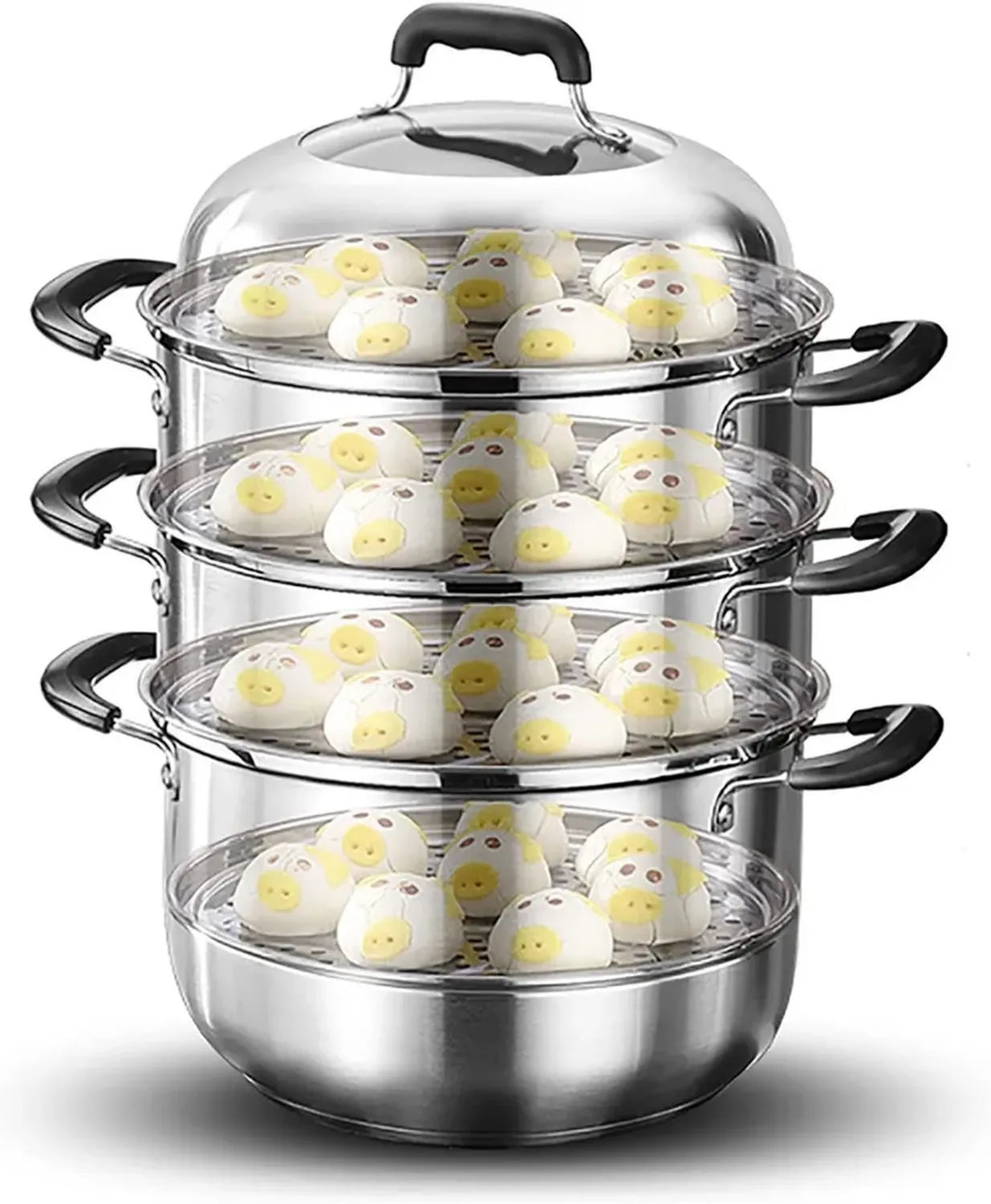 Faitout en Acier Inoxydable 304 pour Cuisson Vapeur et Soupe, Fond Triple Épaisseur, Parfait pour Braisé et Poulet mijoté