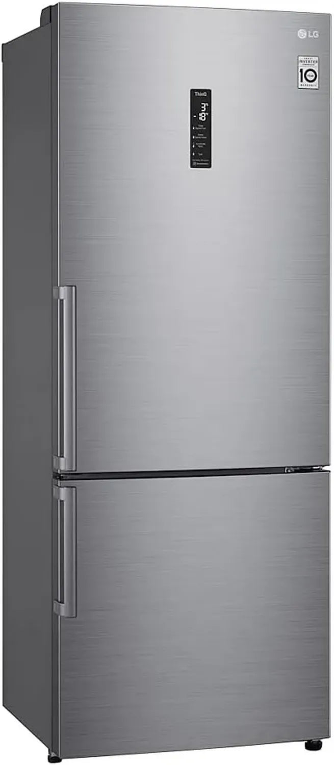 LG GBB567PZCMB1 - Réfrigérateur Combiné No Frost 499 L, 185 cm, Congélateur avec DoorCooling, Compresseur Smart Inverter, Contrôle via Application, Finition Inox Anti-traces