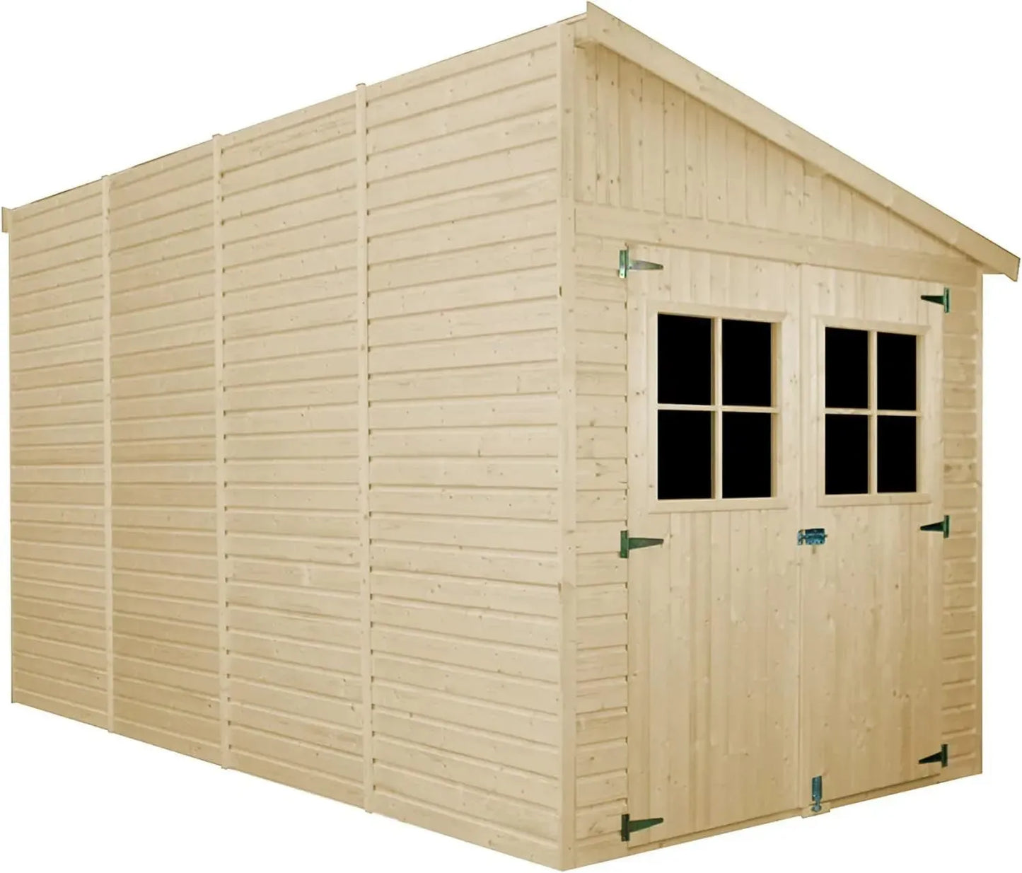Abri de Jardin en Bois avec Fenêtres et Plancher Imprégné - 8 m² - Stockage Extérieur Outils et Vélos - TIMBELA