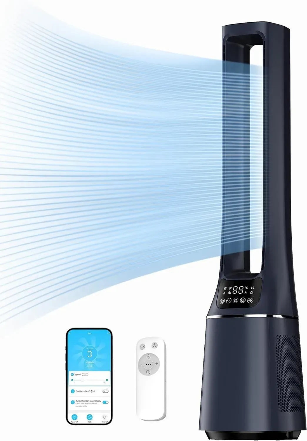 Ventilateur Tour Midea 2-en-1 Silencieux avec Filtre HEPA et Télécommande