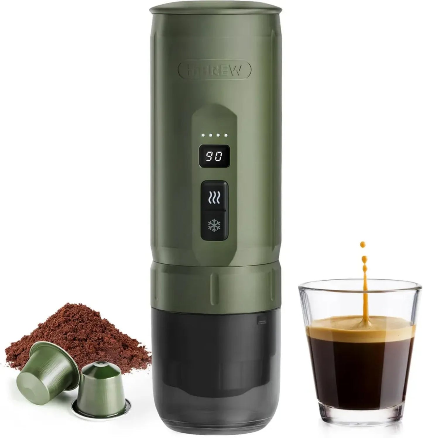 HIBREW H4C – Machine à Espresso Portable avec USB-C, Utilisation Flexible pour Café Moulu et Capsules NS, Parfaite pour Camping et Voyages