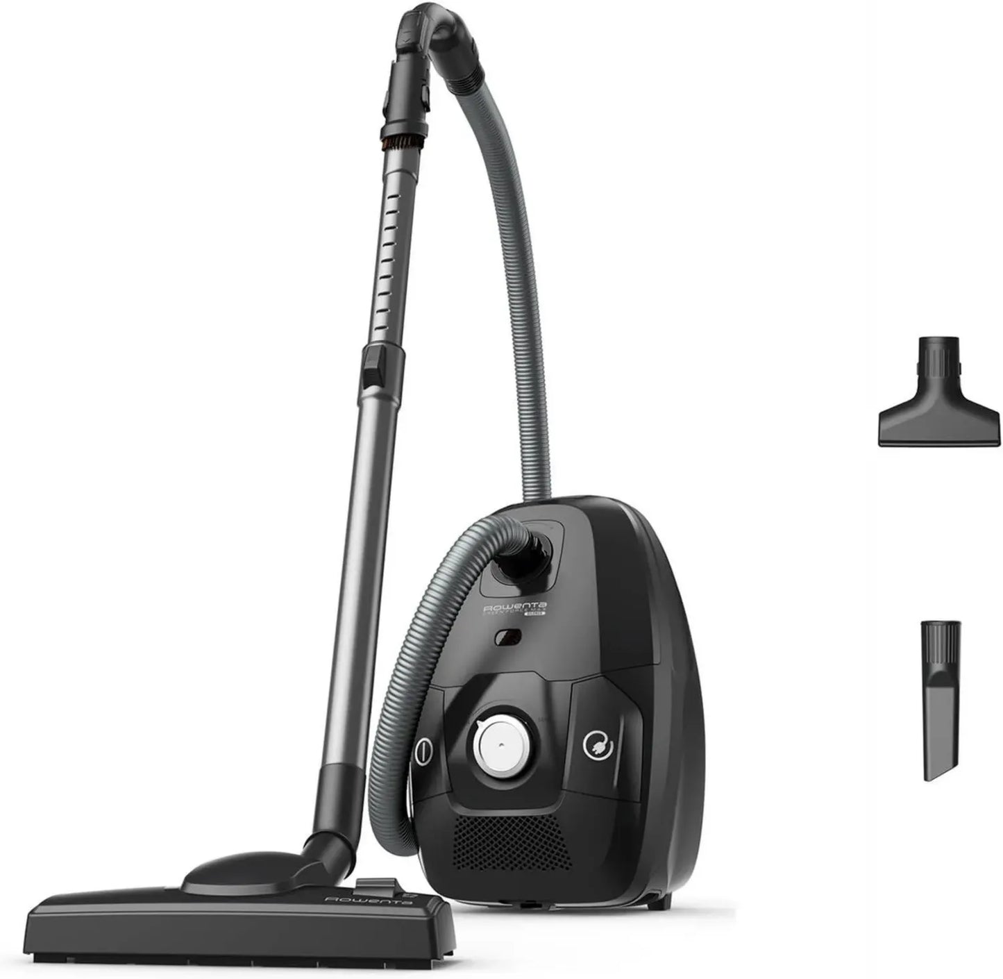 Aspirateur Silencieux Rowenta Green Force Max, 900W, Filtration Efficace, Écologique, Fabriqué en France, Noir/Aluminium