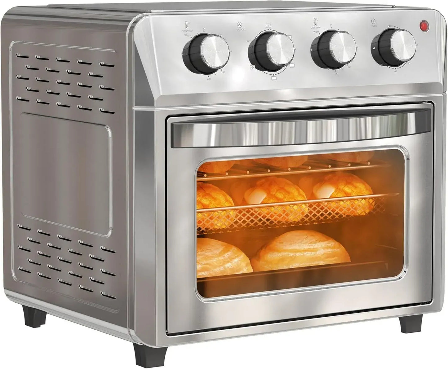 Four à convection HOMCOM 24L, 1600W, Argenté avec minuterie et éclairage