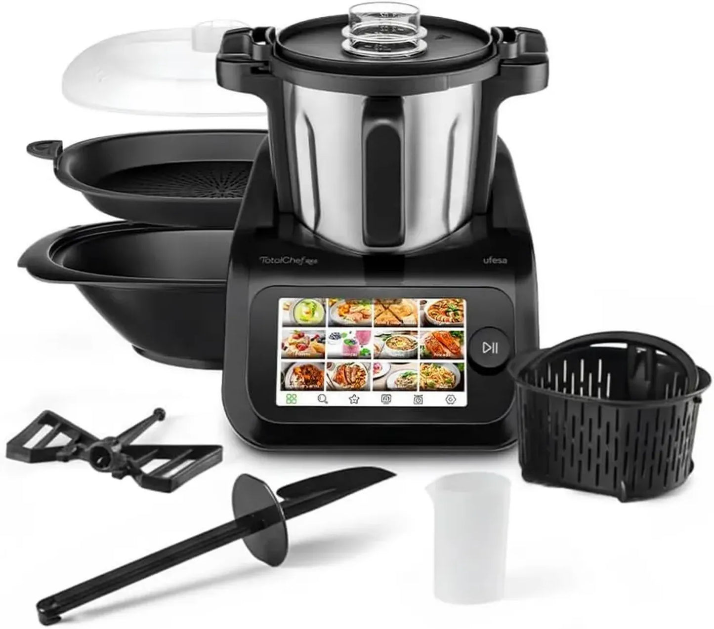 Ufesa Robot Culinaire Intelligent 3.5L, Écran 7', 30 Fonctions, WIFI, Inox, Balance et Accessoires