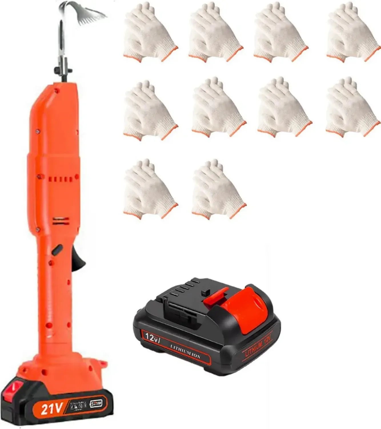 Cultivateur Électrique Sans Fil 21V avec 2 Batteries et Accessoires