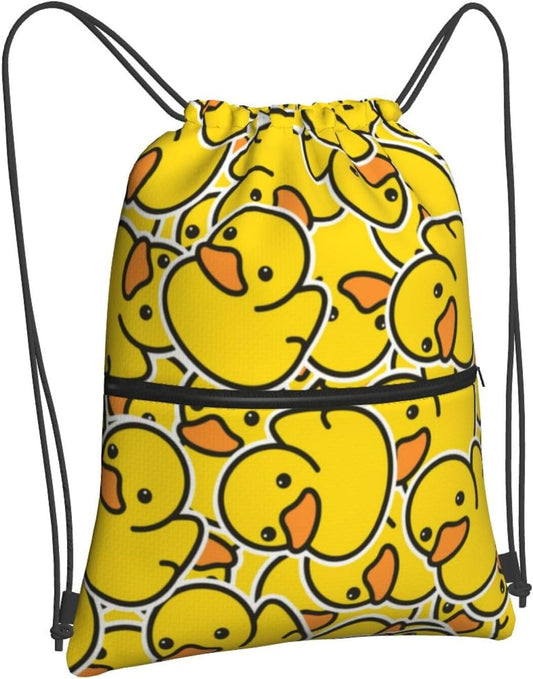 Sac de sport à cordon — unisexe, fermeture zippée, format léger, réglable, jaune