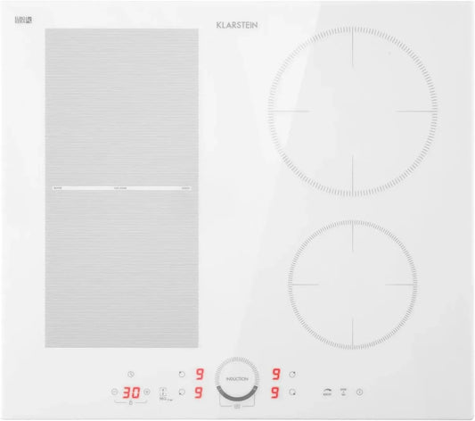 Klarstein Plaque à Induction 7000W, 4 Zones de Cuisson Encastrables, Commande Tactile, Plaque Électrique Intégrée pour Cuisine