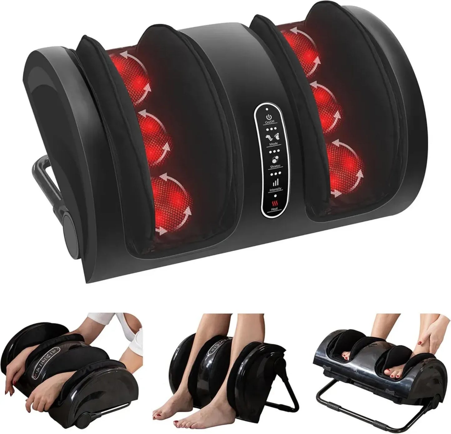 Appareil de Massage Shiatsu pour Pieds avec Chaleur - Relaxation et Soulagement Jambes et Chevilles - Idéal Cadeau pour Toutes Occasions