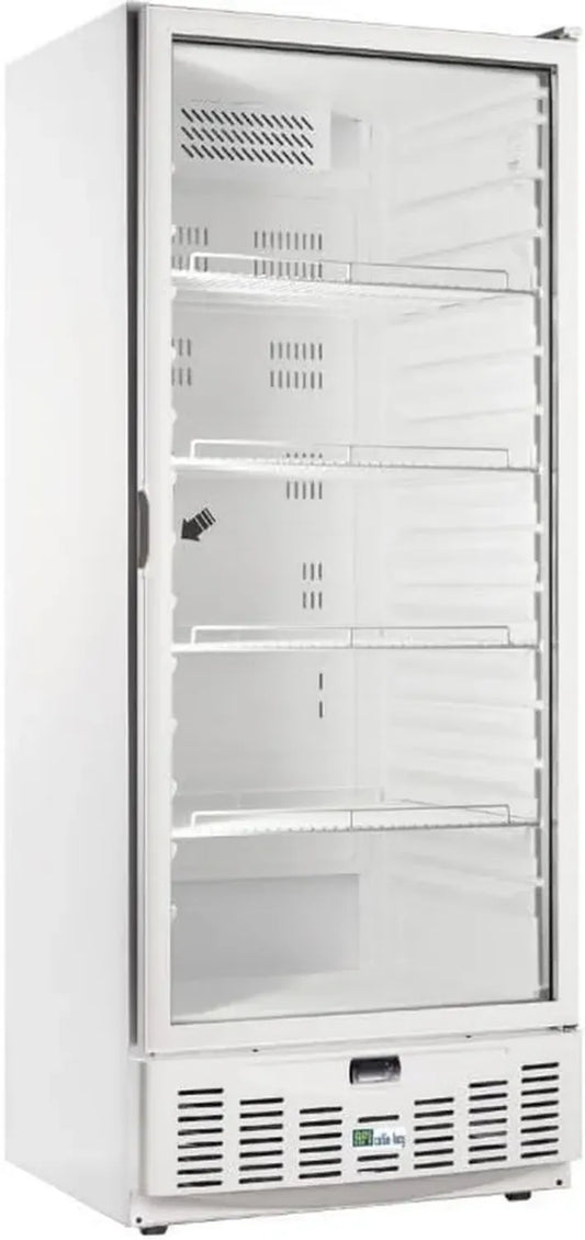 Réfrigérateur Professionnel en Acier avec Porte en Verre - 540L