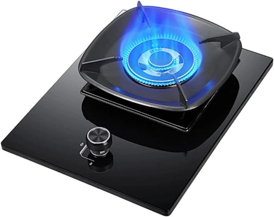 Plaque de Cuisson à Gaz 5,2 kW avec Verre Trempé et Sécurité Anti-Flamme, Compatible GN/GPL