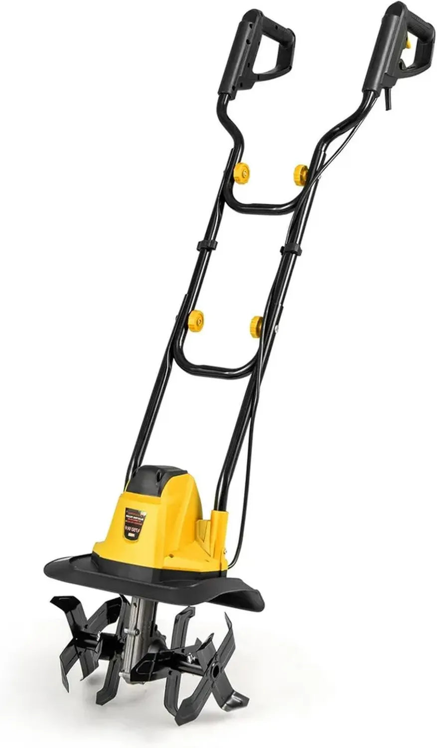 Motobineuse Électrique Pliable 750W, 32cm Largeur, 22cm Profondeur, Système de Sécurité, 4 Fraises (Jaune)