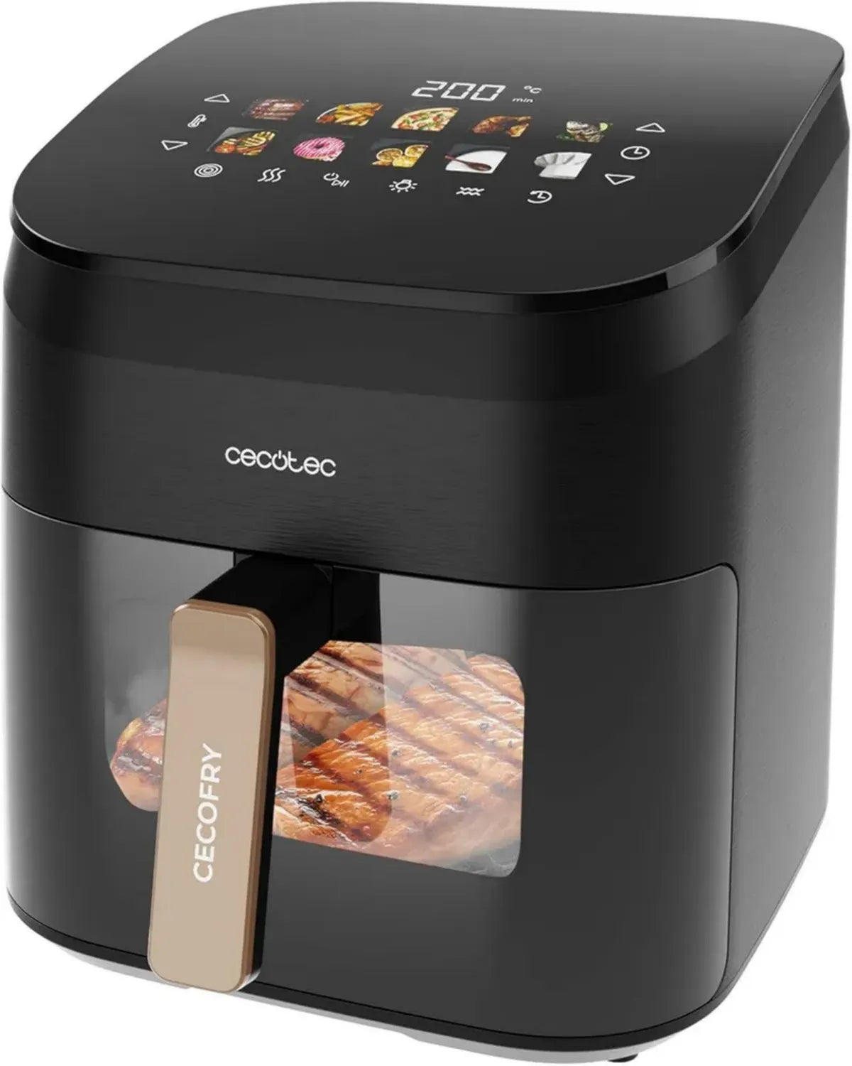 Friteuse à Air 6.5L Cecotec avec Fumoir et Double Gril, 2200W, 10 Programmes