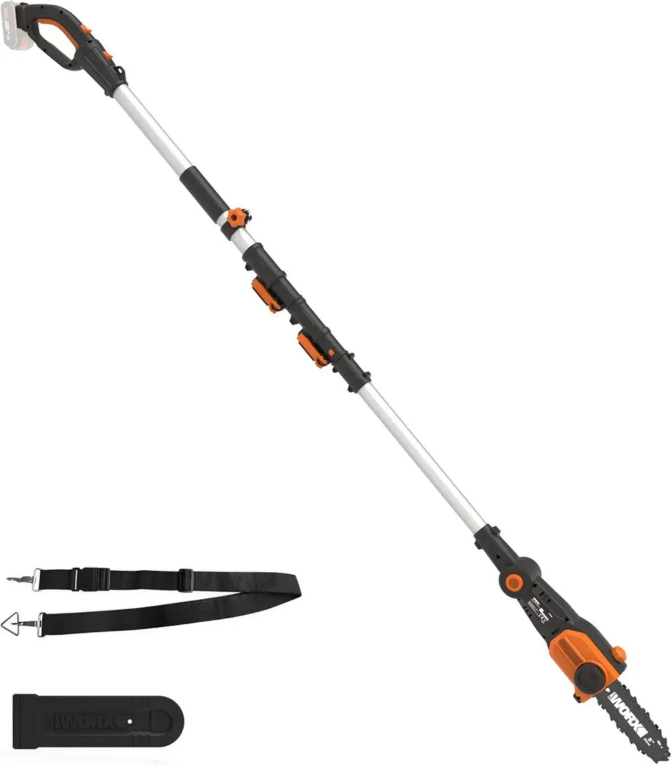 Tronçonneuse Électrique WORX 20V, Manche Télescopique 3,6m, Guide de 20 cm, Sans Batterie ni Chargeur