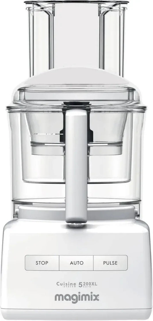 Robot Culinaire Multifonction Magimix 5200 XL - Mixeur, Blender, Pétrin, Fouet - Accessoires Complets - Adapté aux Grandes Familles - Moteur Silencieux 3,6L - Fabriqué en France - Blanc