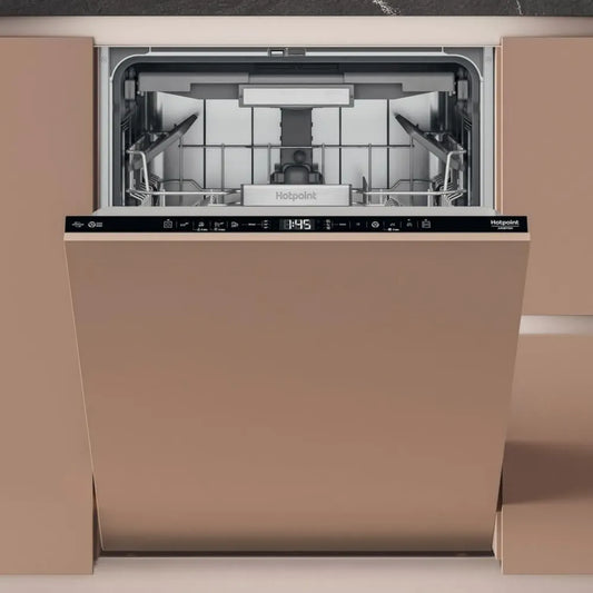 Lave-vaisselle Intégré Hotpoint H7I HT59 L - 60 cm, 15 Couverts, Départ Programmable, Panier Ajustable, Silencieux 39 dB, Énergie Classe B - Noir