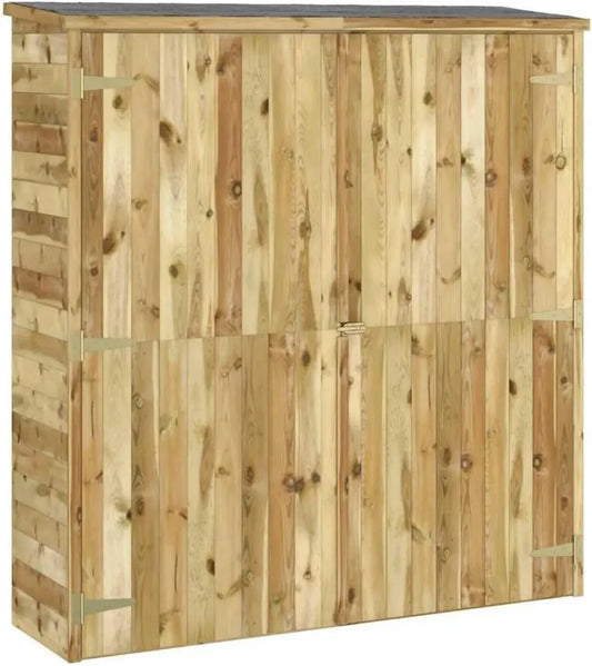 Abri de Jardin en Bois de Pin 163x50x171 cm pour Rangement Extérieur