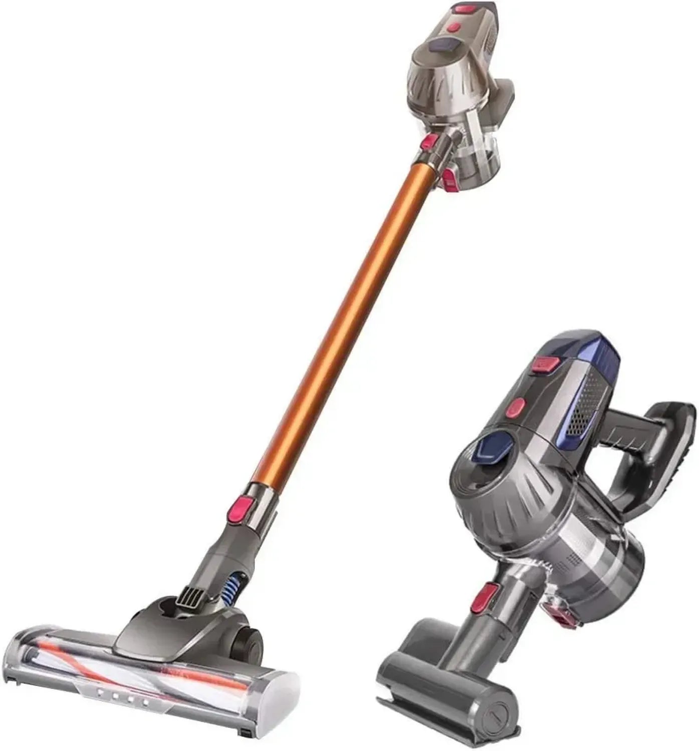 Aspirateur Balai Sans Fil Ultra-léger Silencieux 120W, Double Moteur avec Batterie Amovible et LED intégrée, Idéal pour Moquette et Poils d'Animaux