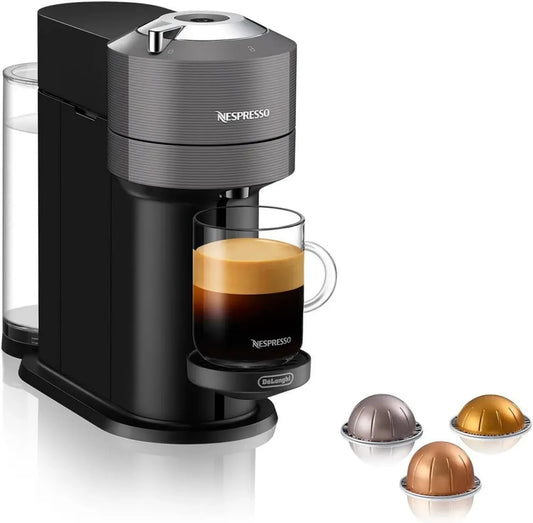 Machine à Café à Capsules De'Longhi Nespresso Vertuo Next, 5 Formats de Tasse, Technologie Centrifusion, Kit de Bienvenue, Gris Anthracite