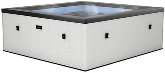 Spa Semi-Rigide Carré Netspa Idaho 6 Places - Blanc Galet, Airjets Massants, Chauffage Intégré, Couverture Isolante, 1100 L