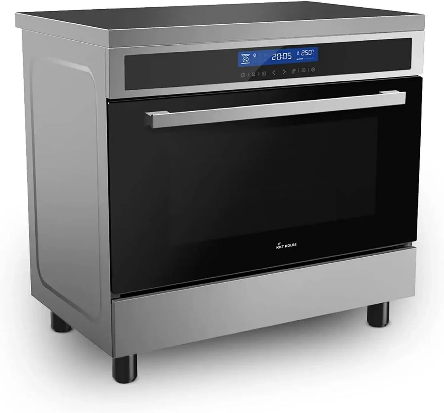 Four et Cuisinière à Induction KKT KOLBE 90 cm, 108L, 4 Zones Flexibles, 15 Niveaux de Chaleur
