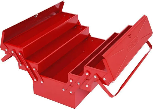 KS Tools - Boîte à outils métallique 5 compartiments - 550 mm - Idéale pour chantier et bricolage