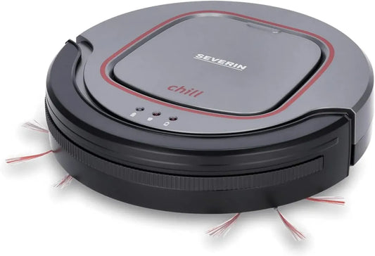Robot aspirateur silencieux SEVERIN, 90 min d'autonomie, idéal pour sols durs et moquettes, avec capteurs anti-collision, Noir, Modèle RB 7025