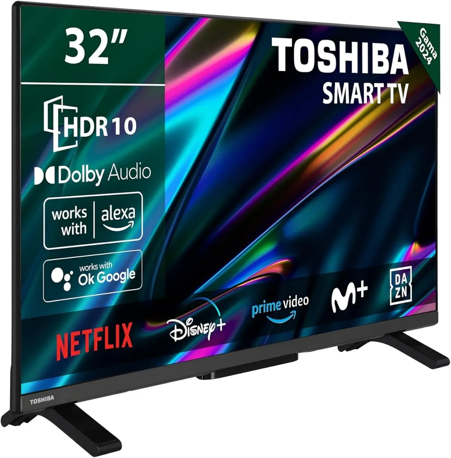 Toshiba 32WV2E63DG - Téléviseur LED 32'' HD - Smart TV avec DTS Virtual:X - 2 HDMI