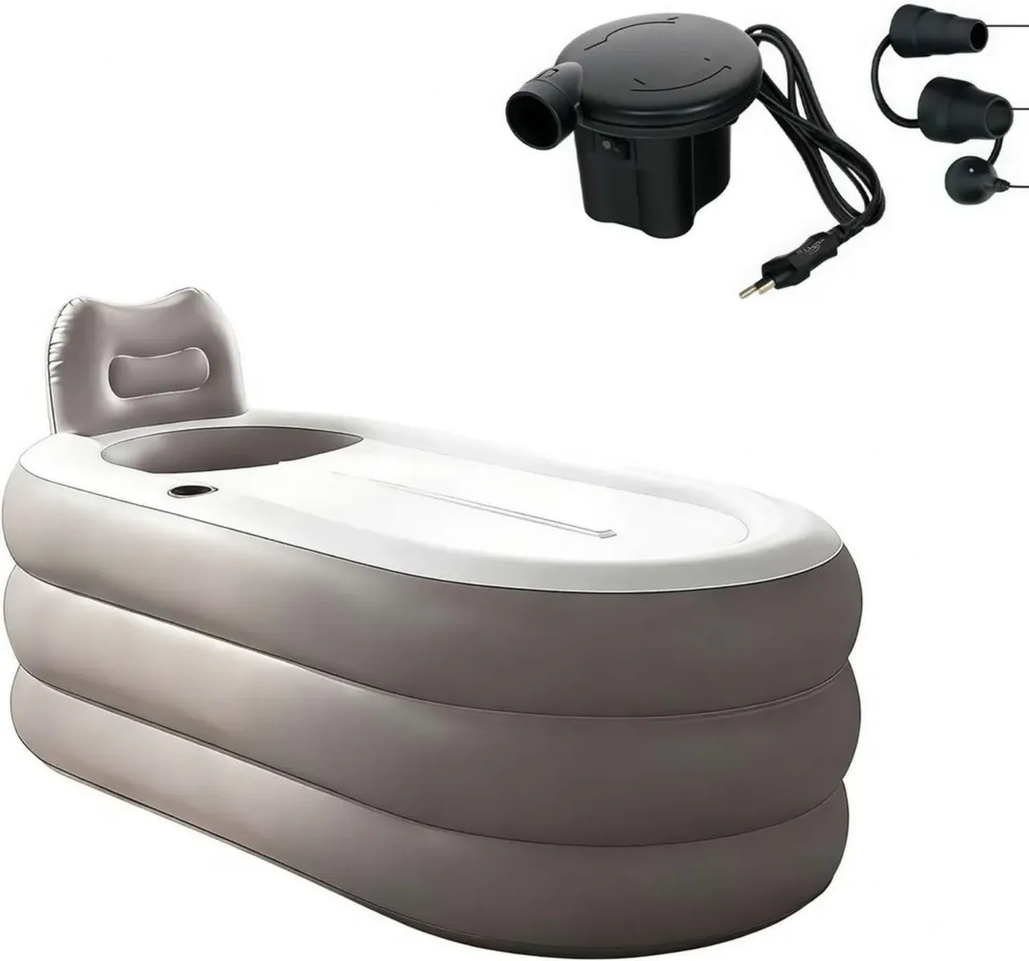 Baignoire portable pour adultes, 145 cm, idéale pour récupération sportive, modèle pliable avec housse zippée et appuie-tête, thérapie par eau froide
