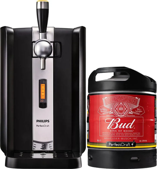 Tireuse à bière PerfectDraft avec fût Bud 6L - Système de refroidissement à 3°C - Affichage LED température et volume